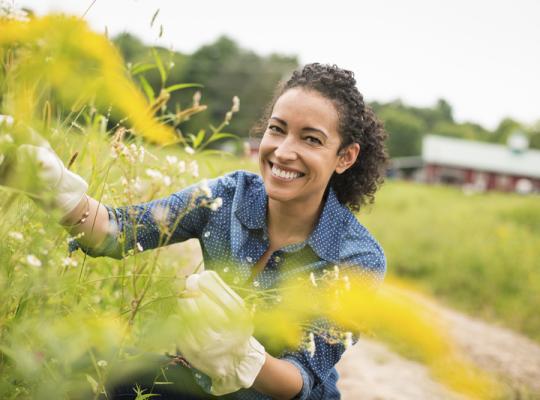 female farmer on her farm
